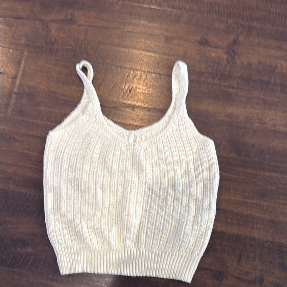 Cream Knit Tank Top